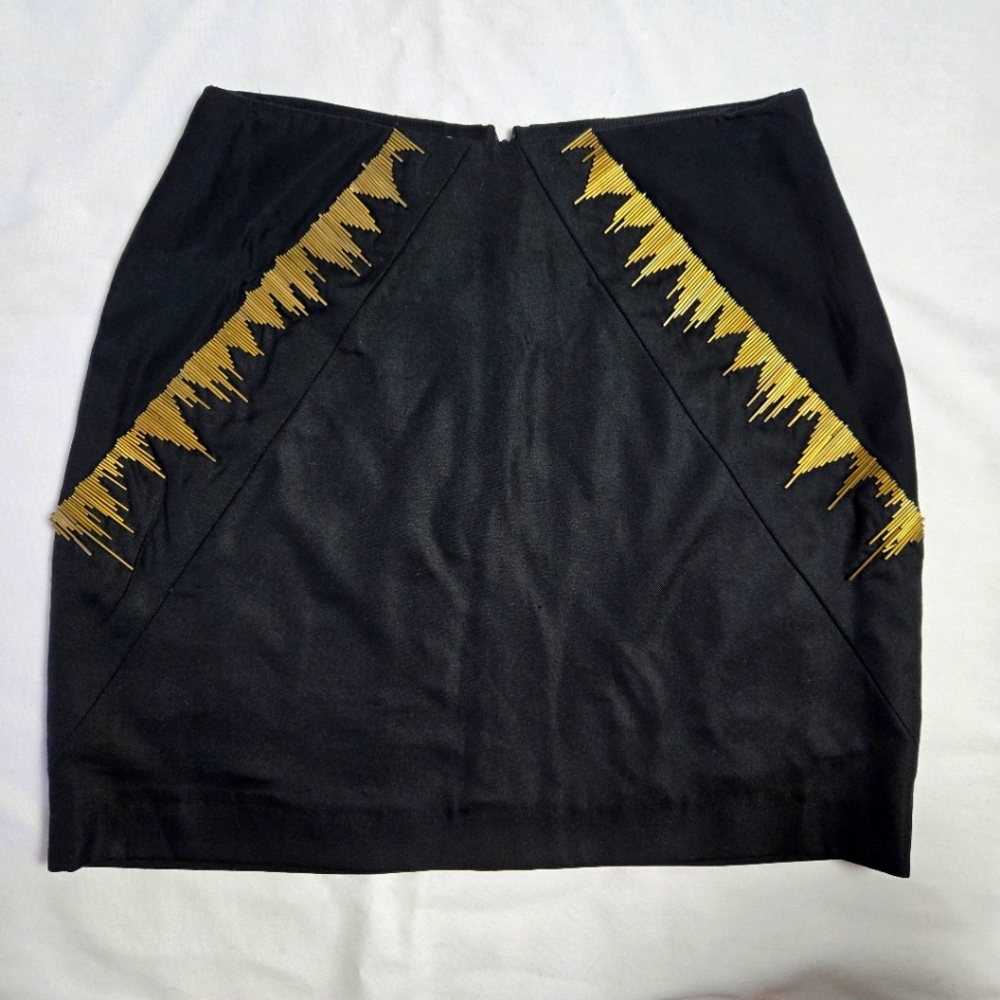 Katherine Feiner Silk Beaded Mini Skirt Size 0